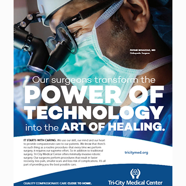 Dr. Moazzaz is honored to be featured in the latest issue of Carslad Magazine with Tri-City Medical Center.